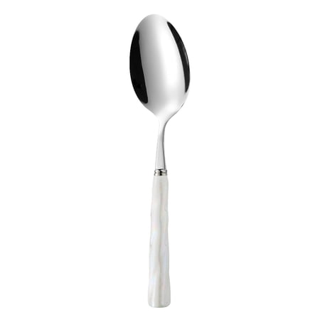 Ceramic Handle Stainless Steel Fork and Spoon Pearl Pattern Tableware Dessert Utensils for Home (7X2In 1Pcs) Silver9
