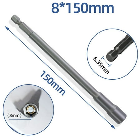 

QXKE 150mm Long 6mm-19mm Hexagon Nut Driver Drill Bit Socket Wrench Extension Sleeve