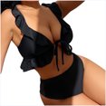 thumbnail image 4 of Moda mujer Sexy traje de baño sólido volante Bikini Split traje de baño OAVQHLG606B Store llm121212, 4 of 5