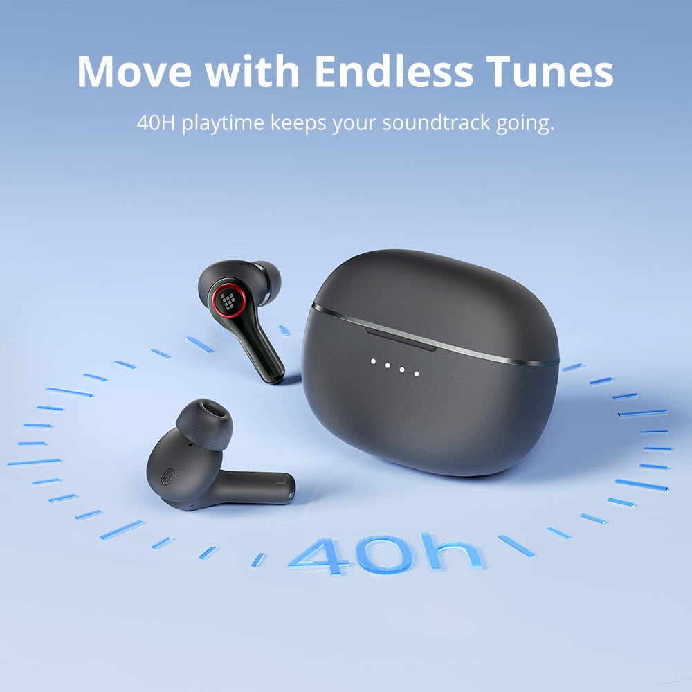 Wireless Earbuds, Tronsmart Hybrid Noise Cancelling In-Ear Earbuds, 6-Mic AI Call, Hi-Res Audio, Force Sensor, Bluetooth 6.0, 40H Bluetooth Headphone with Charging Case, Compatible for iPhone Android