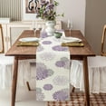 thumbnail image 4 of Purple Dahlia Table Runner Modern Elegant Flower Beige Table Runners Geometric Pompon Farmhouse Coffee Table Center Decor for Home Kitchen Dining Party Indoor Outdoor (13x36 Inch), 4 of 6