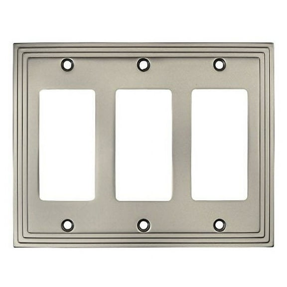 Cosmas 25084-SN Satin Nickel Triple GFIDecora Rocker Wall Switch Plate Switchplate Cover