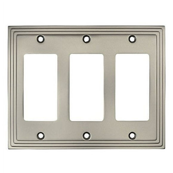 Cosmas 25084-SN Satin Nickel Triple GFI/Decora Rocker Wall Switch Plate Switchplate Cover