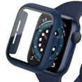 thumbnail image 1 of ALMNVO Compatible with Apple Watch Cases 45mm 41mm 44mm 40mm 38mm 42mm , Hard PC Bumper with Tempered Glass Screen Protectors Cover Accessories for Apple Watch Series 7 45 mm Series 6 5 4 3 2 1, 1 of 6