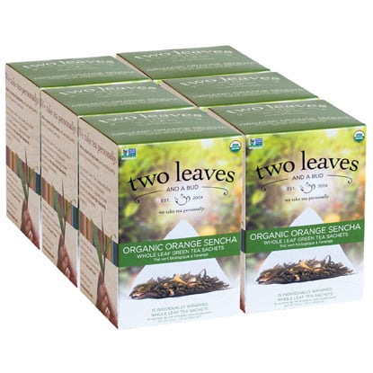 Sencha Green Tea - Two Leaves and a Bud, Inc., Organic Orange Sencha Green Tea, 15 Count
