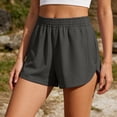 thumbnail image 4 of Shorts de Sudadera para Mujer de Cintura Alta, Shorts de Sudadera Casuales para Hacer Ejercicio, Tipo Pull on, Cintura Elástica, Shorts de Running con Bolsillos, Gris, XXL, 4 of 8
