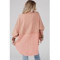 thumbnail image 3 of Blouse Cintrée pour Femmes à Ourlet Brut Haut Bas Surdimensionné, 3 of 5