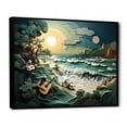 thumbnail image 2 of Designart "Coastal euphony Papercut II" Nautical & Beach Floater Framed Wall Art Print, 2 of 7