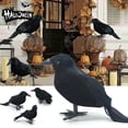 thumbnail image 2 of Opvise 1 Set Feathered Crow Statue Handmade Realistic Looking Foam Fake Crow Ornament E, 2 of 8