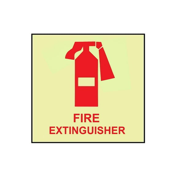 National Marker Fire Fire Extinguisher Graphic 7" x 7" Adhesive Vinylglow GL149P