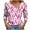 F, variant on Kilaqueen Breast Cancer Awareness Shirts for Women Long Sleeve Oblique Collar V Neck Pink Ribbon Print October Tops for Going Out