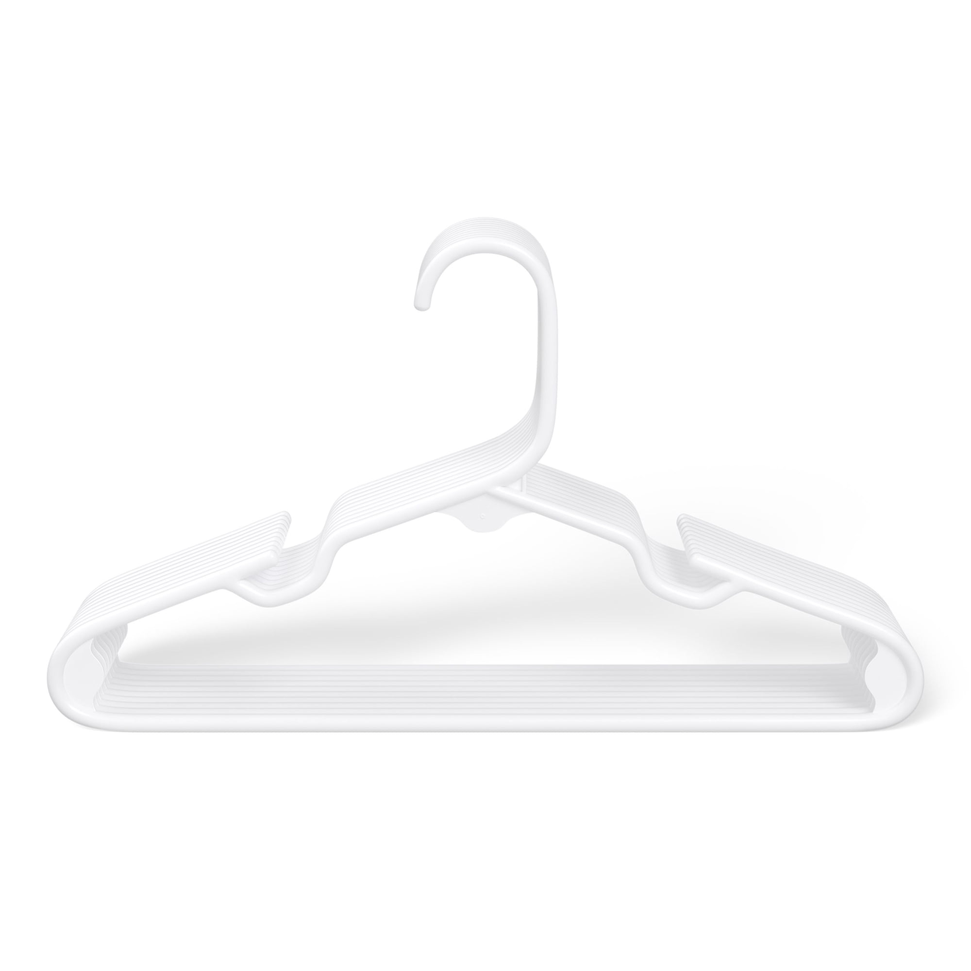 Mainstays Kids Plastic Clothing Hangers for Children's Sizes 2T to 7/8, White, 10 Pack