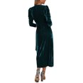 thumbnail image 4 of Liacowi Women Velvet Bodycon Midi Dress Solid Color V-Neck Tie-Up Long Sleeve Dress Spring Fall Evening Party Dress, 4 of 5