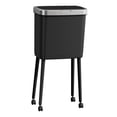 thumbnail image 4 of 15 Liter Rolling Trash Can with Wheels, Large Capacity Waste Bin for Kitchen, Living Room, Home Office, White and Gold Finish, 4 of 6