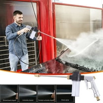 360° Adjustable Metal Car Wash Spray Gun with Foam Cannon | High Pressure Garden Hose Nozzle for Car & Yard Cleaning | Multiple Spray Patterns & Ergonomic Handle