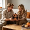 thumbnail image 4 of EverydayNest Wooden Halloween Pumpkin Ornament,Decorative Ghost Owl Figurine for Tabletop Shelf,Autumn Fall Centerpiece for Home Living Room Office Decor,5.9in, 4 of 4