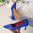 thumbnail image 2 of Women's Mid Kitten Heel Pumps Classic Fashion Dress Pumps Simple Heeled Shoes for office Work Size 36-43 Blue, 2 of 9