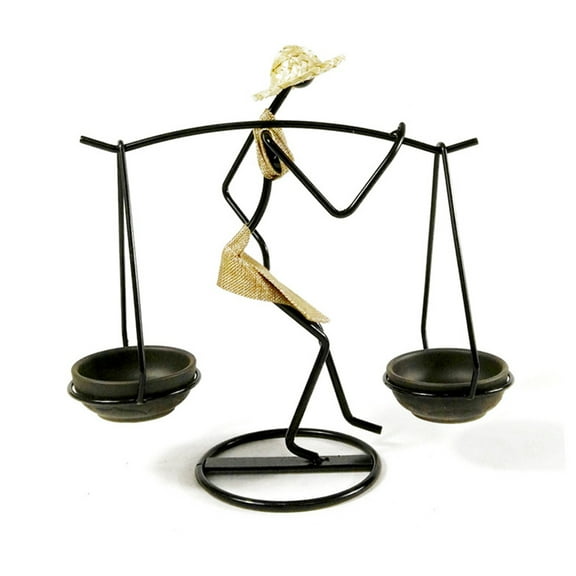 Tizuqe Nordic Metal Candlestick Abstract Character Burdened Girl Sculpture Candle Holder Handmade Figurines Home Decoration