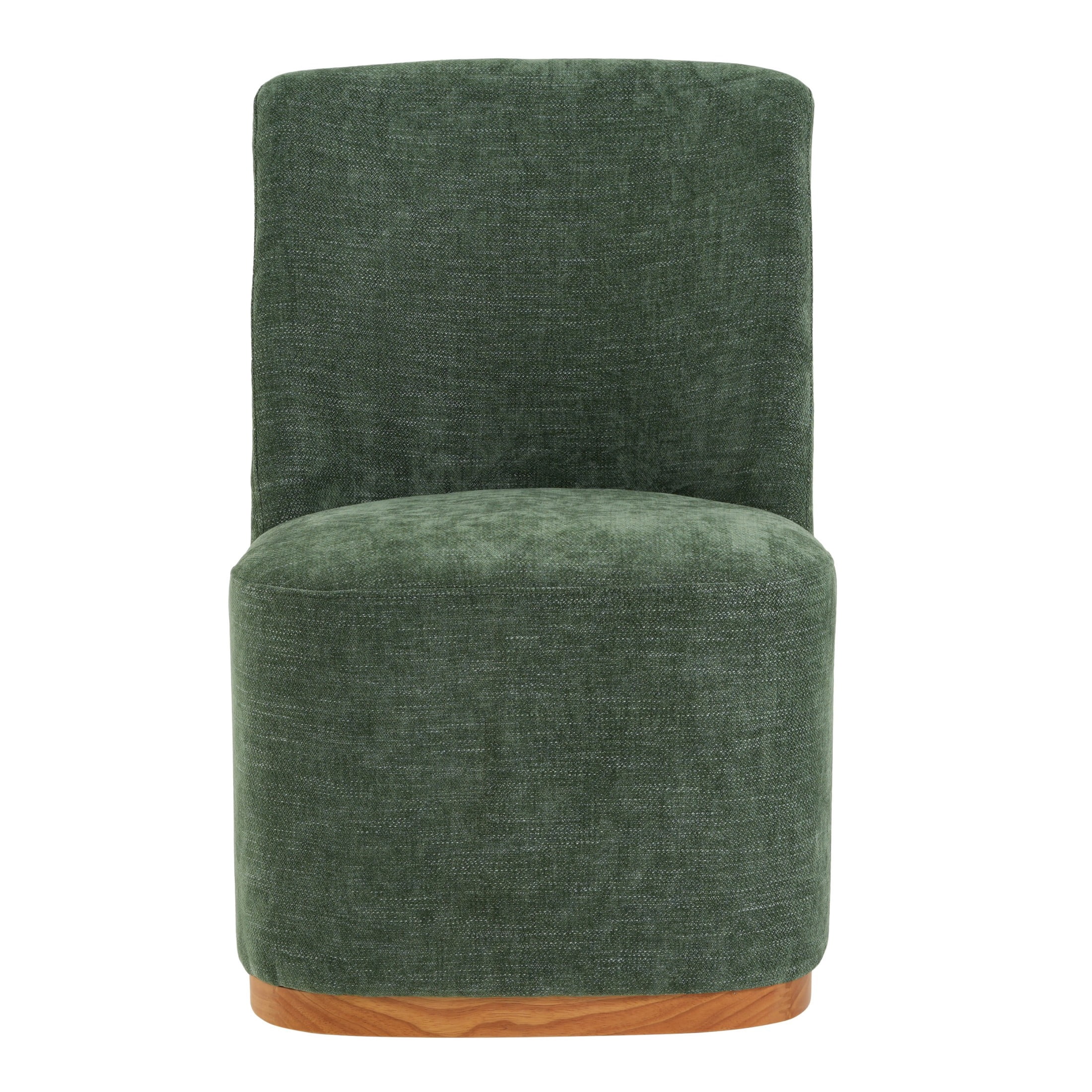 Christopher Knight Home Modern Armless Dining Chairs Set of 2, Upholstered Fabric, Wood Frame, Green