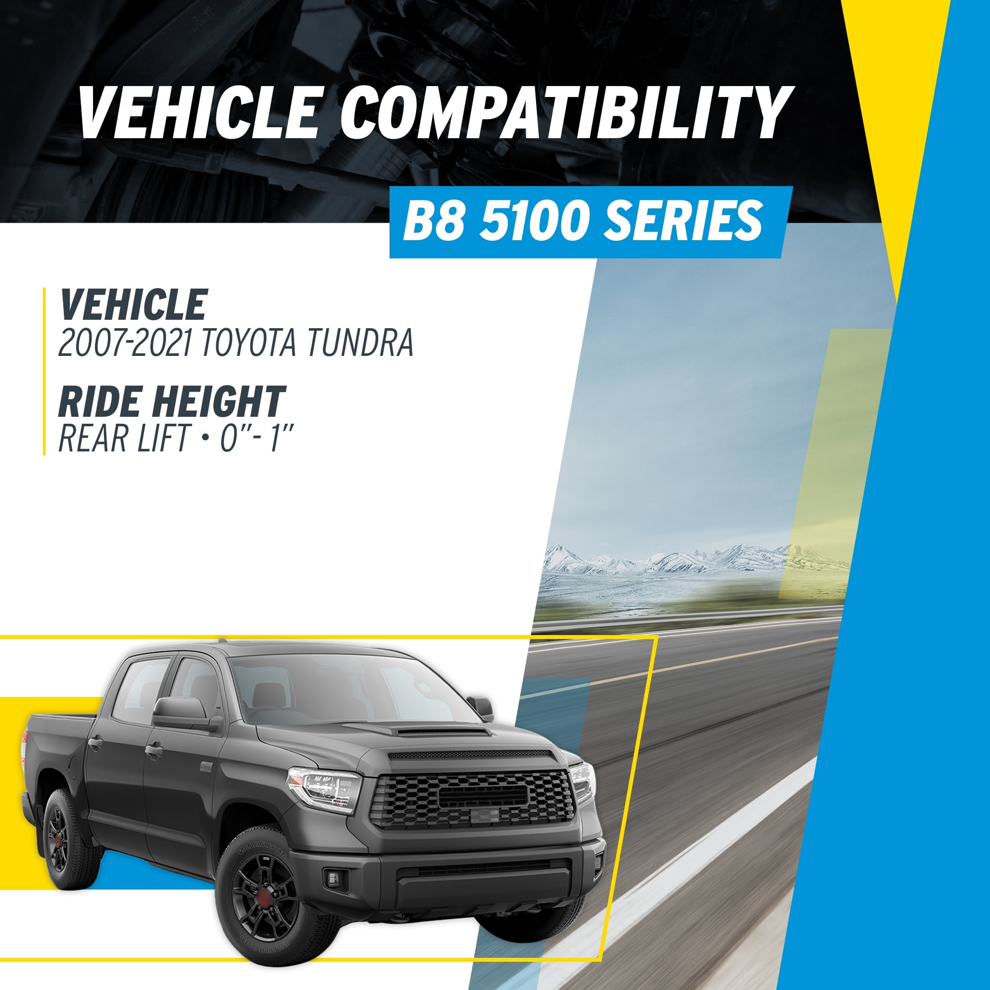 Bilstein Pair of Rear B8 5100 Series Shocks Compatible with 2007-2021 Tundra with 0-1" Rear Lift