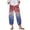 Wine-46, variant on LIBRCLO Independence Day Womens Capris Pants Printed Loose Wide Leg Pants Summer Comfortable Fashion Trousers