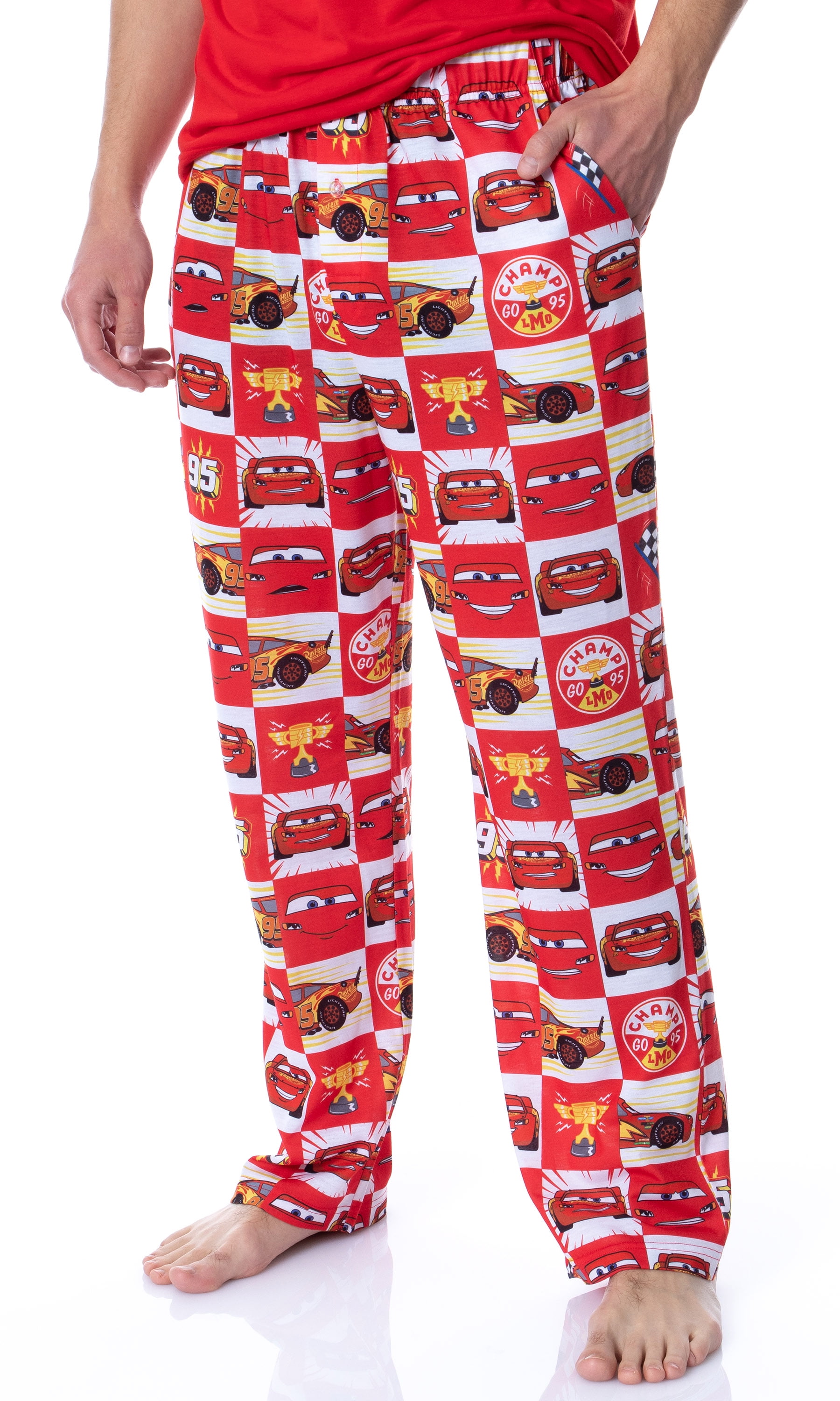 Disney Mens' Cars Movie Film Lightning McQueen Sleep Pajama Set