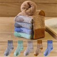 thumbnail image 1 of 5 Pairs Baby Boys Winter Socks Cartoon Bear Kids Spring Autumn Cotton Breathable Keep Warm Floor Anti-skid Girls Socks68 to 12 years He Qiyong unisex, 1 of 1