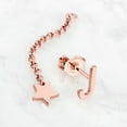 thumbnail image 3 of Personalized Planet Women's Initial Earring with Star Dangle Button Drop Earrings, 3 of 5