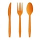 thumbnail image 1 of Nvzi 60 Pieces Disposable Cutlery Set Plastic Duty Utensil Sets 20 Forks 20 Knives 20 Spoons for Home Office School Party Picnics Restaurant Outdoor Events (Orange), 1 of 4