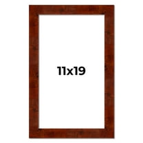 11x19 Walnut Brown Veneer Real Wood Picture Frame Width 1.75 inches | Interior Frame Depth 0.5