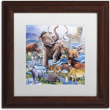 Trademark Fine Art 'Ice Age Color' Canvas Art by Jenny Newland, White Matte, Wood Frame