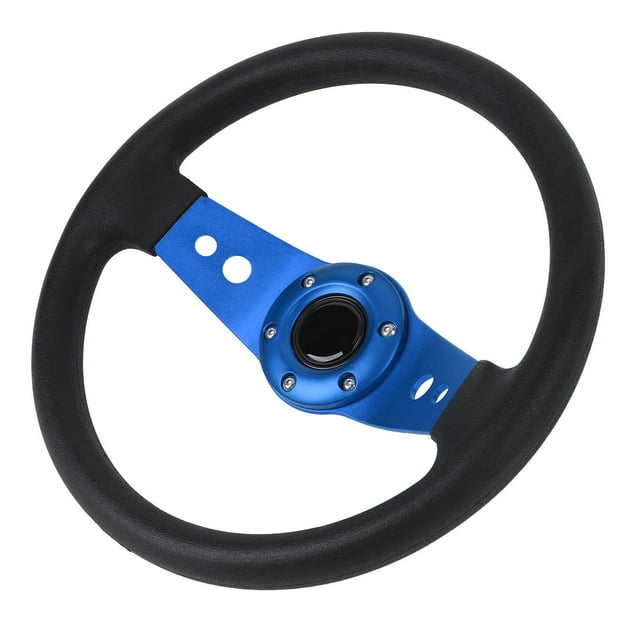 Racing Steering Wheel 13in Racing Style Steering Wheel PU Material Enhanced Grip Easy Installation for Most Vehicles