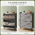 thumbnail image 6 of Fitfort Shoe Cabinet with 2 Flip Drawers,Farmhouse Shoe Storage Cabinet Organizer for Entryway,for Entrance, Hallway, Living Room,Classic Grey, 6 of 7