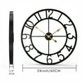 thumbnail image 3 of 24 inch Decorative Large Wall Clock for Home Hanging Clocks Big Arabic Numerals Black, 3 of 8