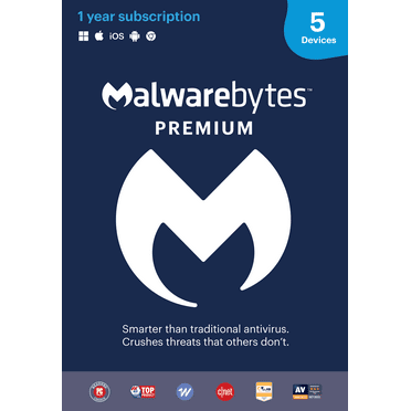 Malwarebytes Premium 5-Device, 1 Year Subscription