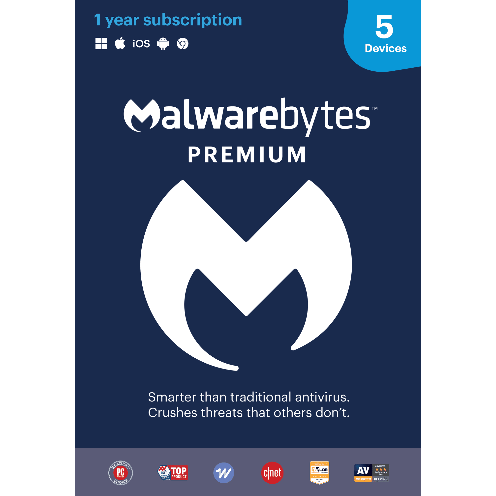 Malwarebytes Premium 5-Device 1 Year Subscription