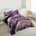 thumbnail image 4 of Feelyou Chic Glitter Marble Bedding Comforter Set, Abstract Ombre Plum Twin Comforter Sets, Fashion Marbling Theme Reversible Bedding Set, Super Cozy Room Decor, 2pcs, 4 of 9