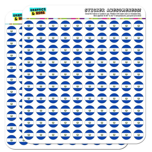 El Salvador National Country Flag 1/2" (0.5") Scrapbooking Crafting Stickers