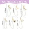 thumbnail image 2 of 6Pcs 6 Style Glass Pearl Phone Chain Pearl Beaded Phone Lanyard with Bowknot Stars Heart Flower Charms Phone Wrist Strap Bracelet Keychain Cell Phone, 2 of 5
