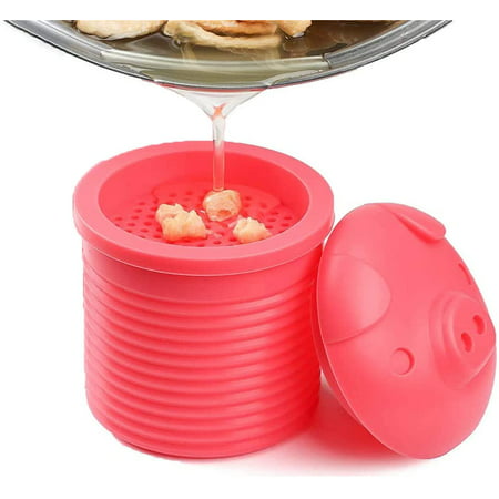 Creative Pig-shaped Silicone Bacon Grease Container, Oil Filter