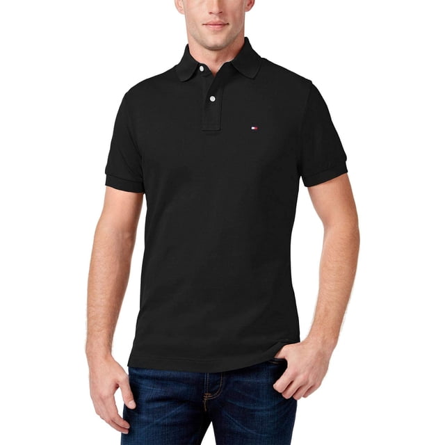 Polo Tommy Hilfiger Big-Tall para hombre, algodón, color negro