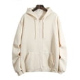 thumbnail image 6 of Akiihool Womens Hoodie Womens Zip Up Sweatshirt Oversized Hoodies Sweater Cute Casual Outfits Top 2026 Fall Winter Jacket Trendy Clothes Beige,XXXL, 6 of 9