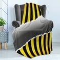 thumbnail image 4 of Construction Soft Flannel Fleece Blanket, Ripped Sign Working Site Danger Hazard Progress Caution Urban Pattern, Cozy Plush for Indoor and Outdoor Use, 50" x 70", Yellow Black Grey, by Ambesonne, 4 of 5