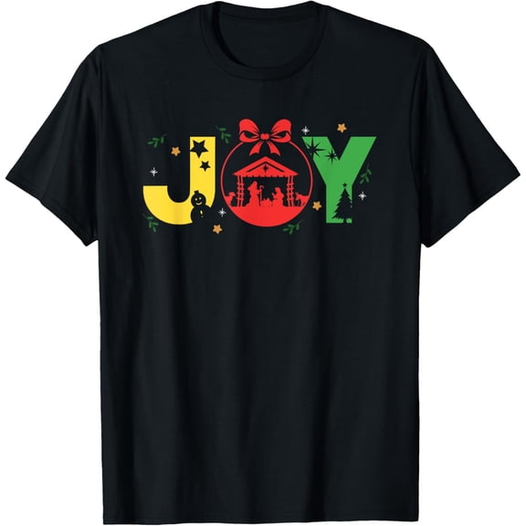 Christmas Joy Nativity Bible Faith Christian Family Holiday T-Shirt