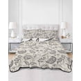 thumbnail image 3 of Grey Paisley Queen Size Down Alternative Comforter, Lightweight Comforter Quilt Bedding Set with Pillow Shams Boho Flower Botanical Leaf Branch All Seasons Bed Comforter Duvet Insert 90"x96", 3 of 7