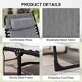 thumbnail image 4 of Chaise Longue d'Extérieur Pliante - Chaise Longue Inclinable Réglable avec Oreiller, Gris Mélangé - Chaise Longue de Patio, Terrasse et Plage pour la Détente, 4 of 7