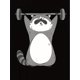 thumbnail image 2 of Camiseta de verano para mujer con Cuello Redondo1pc Women'S Casual Crew Neck T-Shirt with Fun Raccoon Weightlifting Print, Polyester Knit Fabric, Medium Stretch, Animal Pattern, All-Season Comfort F, 2 of 6