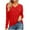 Red, variant on Diufon Womens Cotton Sweaters Fall Casual Solid Color Blouses V Neck Long Sleeve Blouses