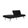 thumbnail image 3 of DHP Emily Futon With Chrome Legs, Black Faux Leather, 3 of 5