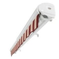 thumbnail image 6 of Awntech 14 Ft Key West Left Motorized Heavy Duty Patio Retractable Awning with Cassette (168in x 9.38in x 120in), Burgundy/Tan Stripe, 6 of 8